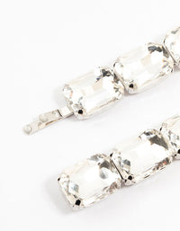 Rhodium Large 3 Stones Clips 2-Pack - link has visual effect only