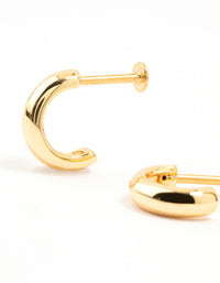 Gold Plated Surgical Steel Chunky Hoop Flat Backs 2-Pack - link has visual effect only