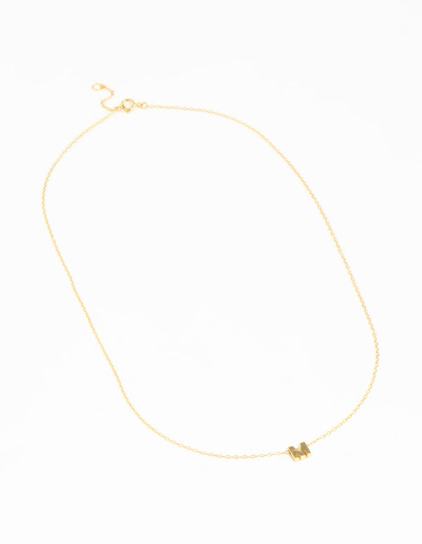 Gold Plated Sterling Silver Intial M Necklace