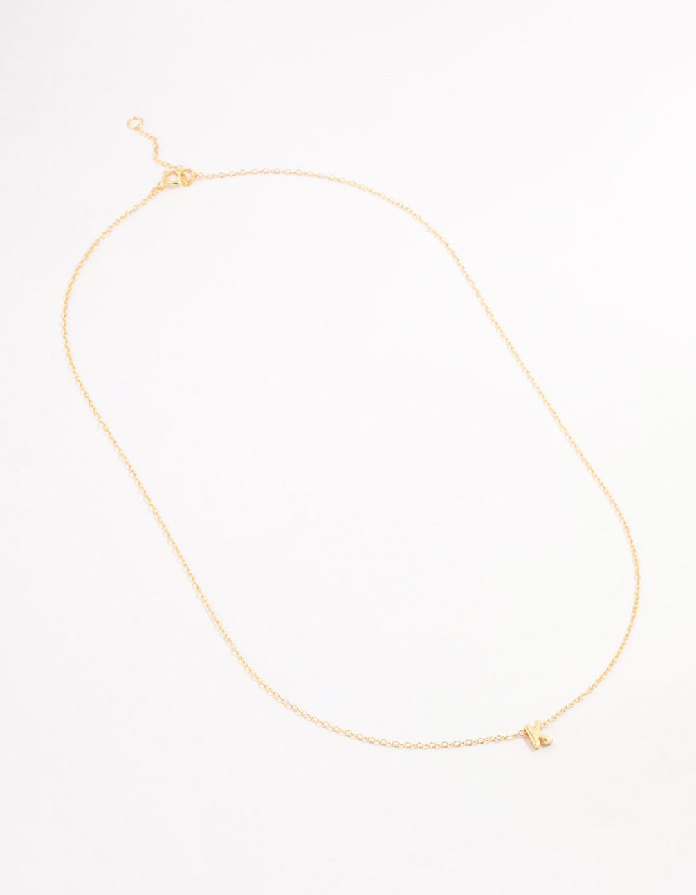 Gold Plated Sterling Silver Letter  K Necklace