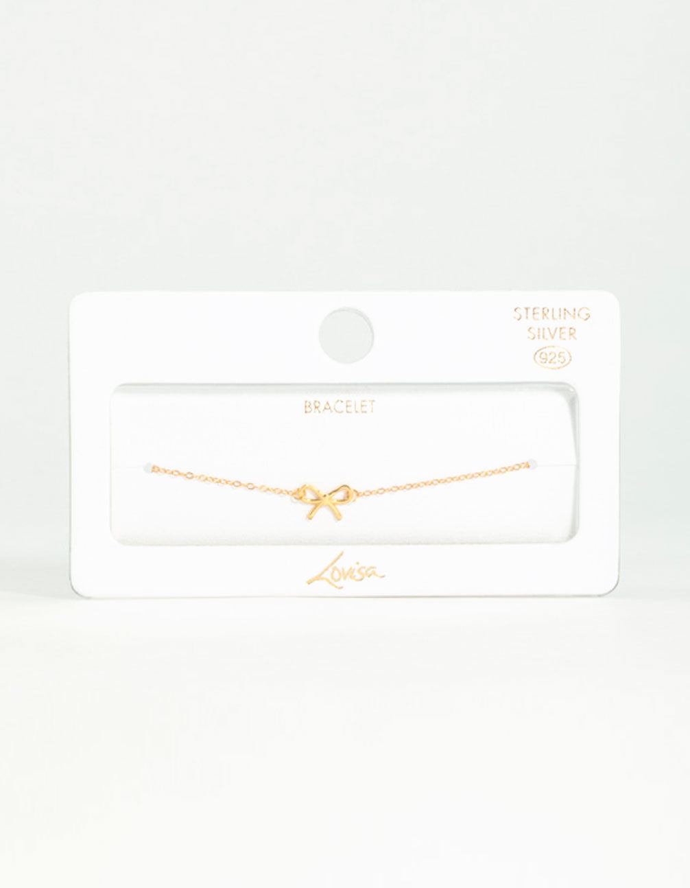 Gold Plated Sterling Silver Bow Chain Bracelet