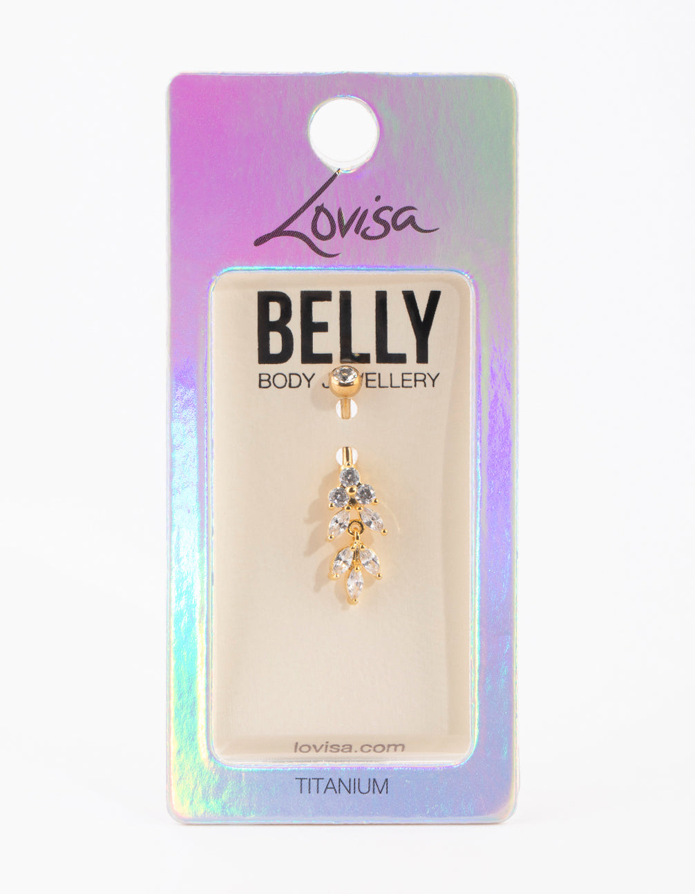Gold Plated Titanium Marquise Belly Bar