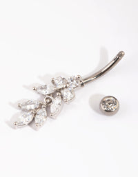 Titanium Marquise Drop Belly Ring - link has visual effect only