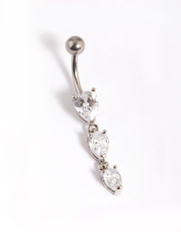 Titanium Triple Pear Drop Belly Ring - link has visual effect only
