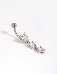 Titanium Triple Pear Drop Belly Ring - link has visual effect only