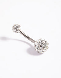 Titanium Pave Ball Belly Ring - link has visual effect only