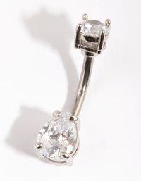 Titanium Medium Circular Pear Belly Ring - link has visual effect only