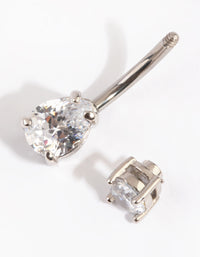 Titanium Medium Circular Pear Belly Ring - link has visual effect only
