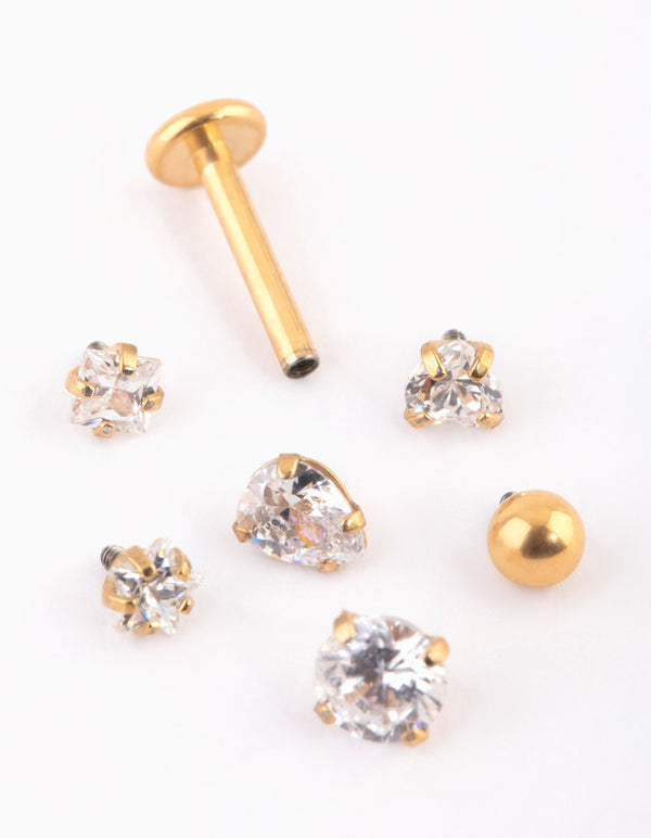 Gold Plated Titanium Graduating Bezel Flat Backs 6-Pack