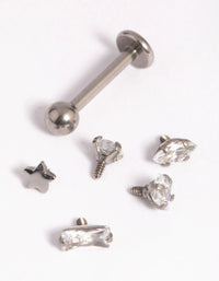 Titanium Cubic Zirconia Flat Backs 6-Pack - link has visual effect only