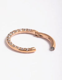 Rose Gold Plated Titanium Cubic Zirconia 8mm  Clicker Ring - link has visual effect only