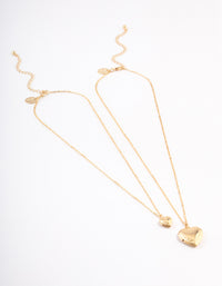 Gold Plated  Hearts Necklaces 2-Pack - link has visual effect only