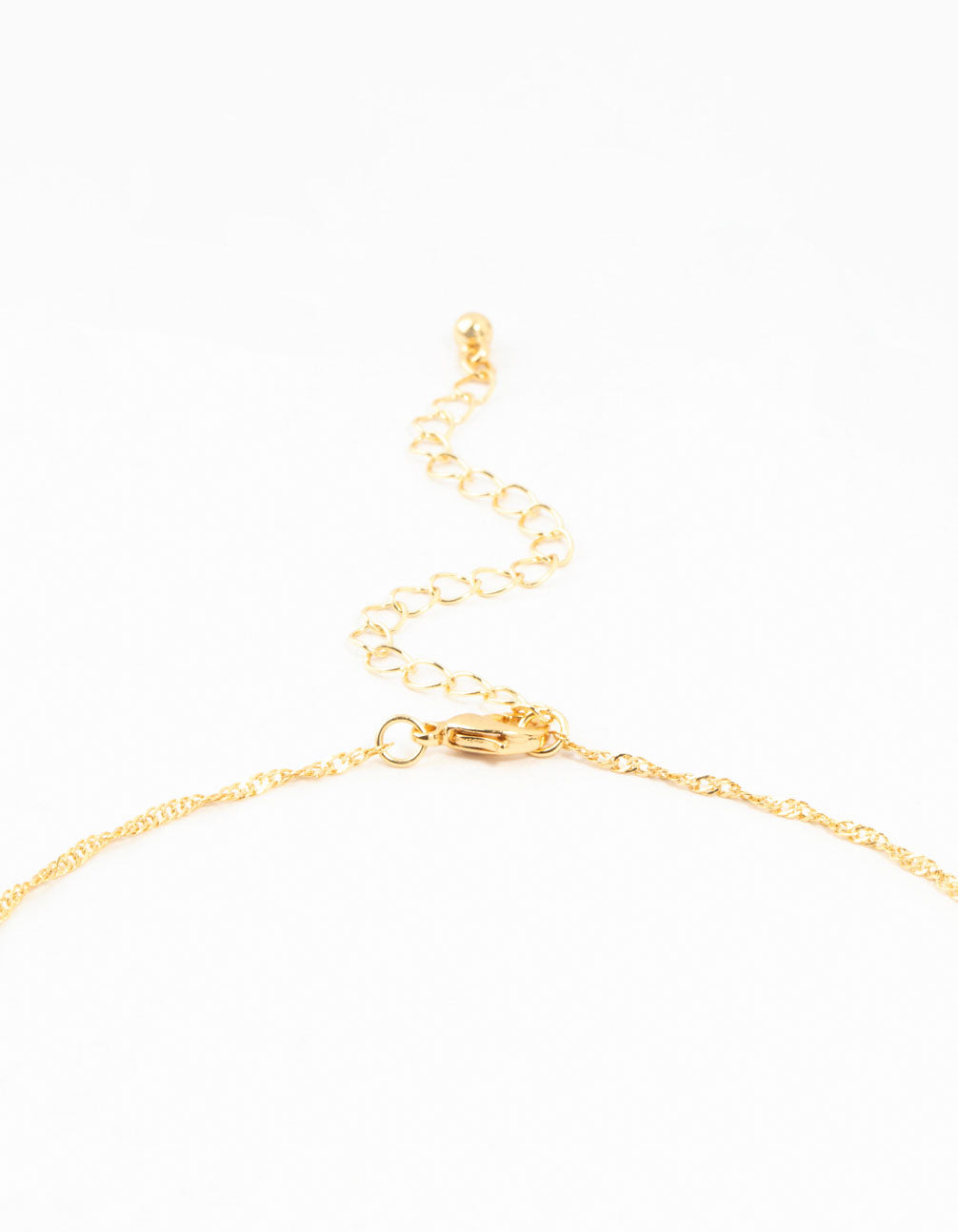 Gold Plated Diamante Rectangle Tag Necklace