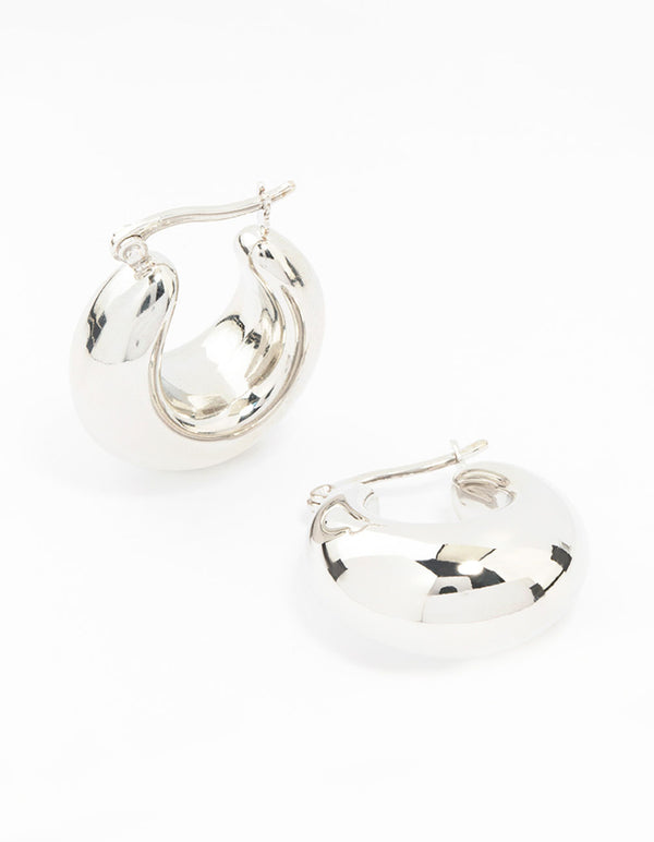 Waterproof Stainless Steel Full Bubble Hoop Earrings