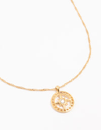 Waterproof Gold Plated Stainless Steel Compass Pendant Necklace - link has visual effect only