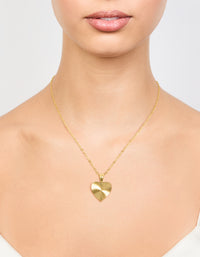Waterproof Gold Plated Stainless Steel Heart Pendant Necklace - link has visual effect only