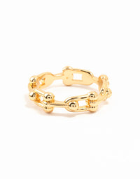 Waterproof Gold Plated Stainless Steel Chain Ring - link has visual effect only