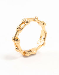 Waterproof Gold Plated Stainless Steel Chain Ring - link has visual effect only