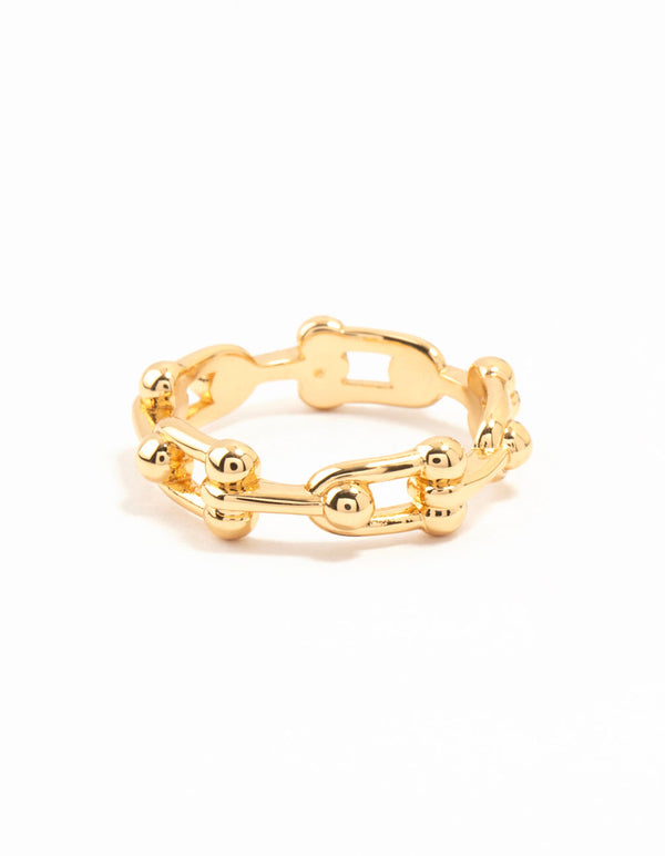 Waterproof Gold Plated Stainless Steel Chain Ring