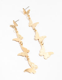 Gold Butterfly Strand Drop Earrings - link has visual effect only