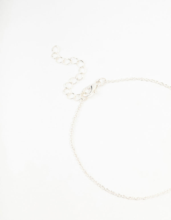 Silver Pearl Beaded Anklets 2-Pack