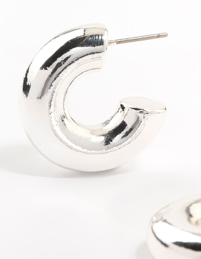 Silver Plated  Chunky Hoop Earrings