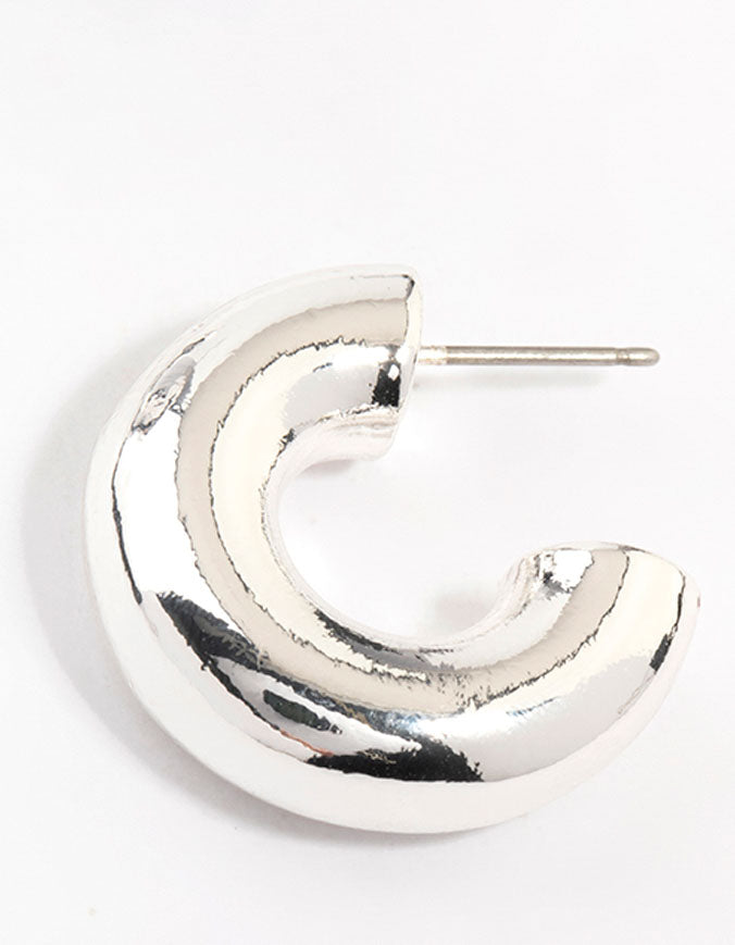 Silver Plated  Chunky Hoop Earrings