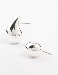 Silver Plated Teardrop Stud Earrings - link has visual effect only