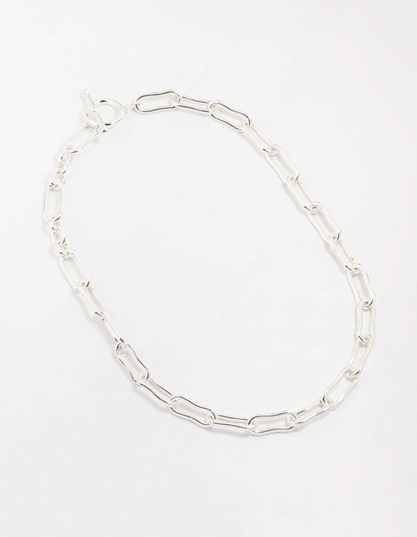 Silver Plated Mixed Link Necklace