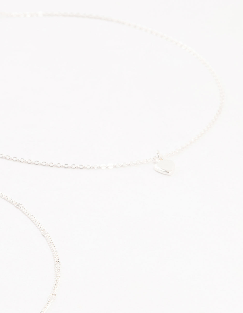 Silver Ball Chain Heart Chokers 4-Pack