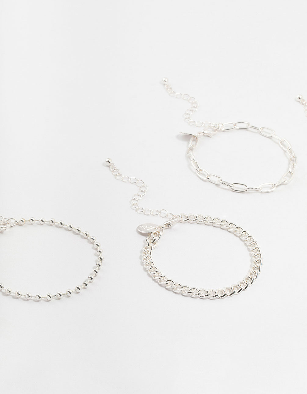 Silver Figaro & Ball Bracelets 5-Pack