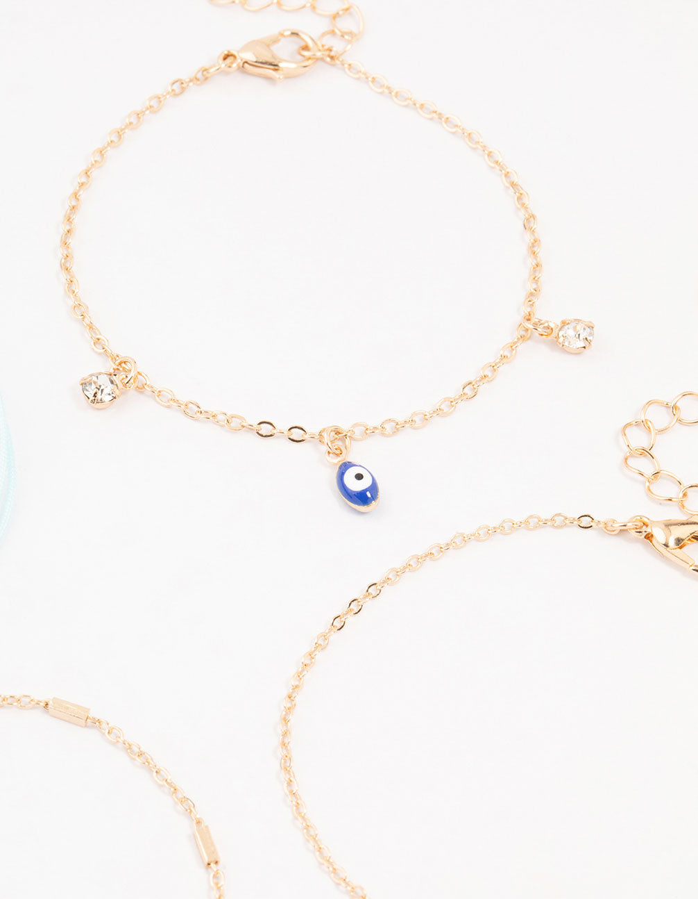 Gold Tab Evil Eye Bracelets 4-Pack