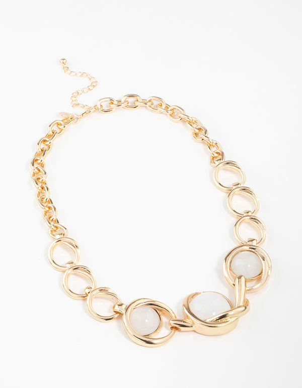 Gold Chain Stone Necklace