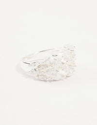Silver Plated Cubic Zirconia Open Wrapped Ring - link has visual effect only