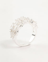 Silver Plated Cubic Zirconia Open Wrapped Ring - link has visual effect only