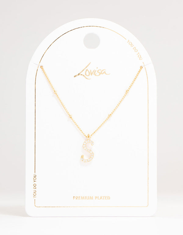 Gold Plated Cursive Initial Necklace