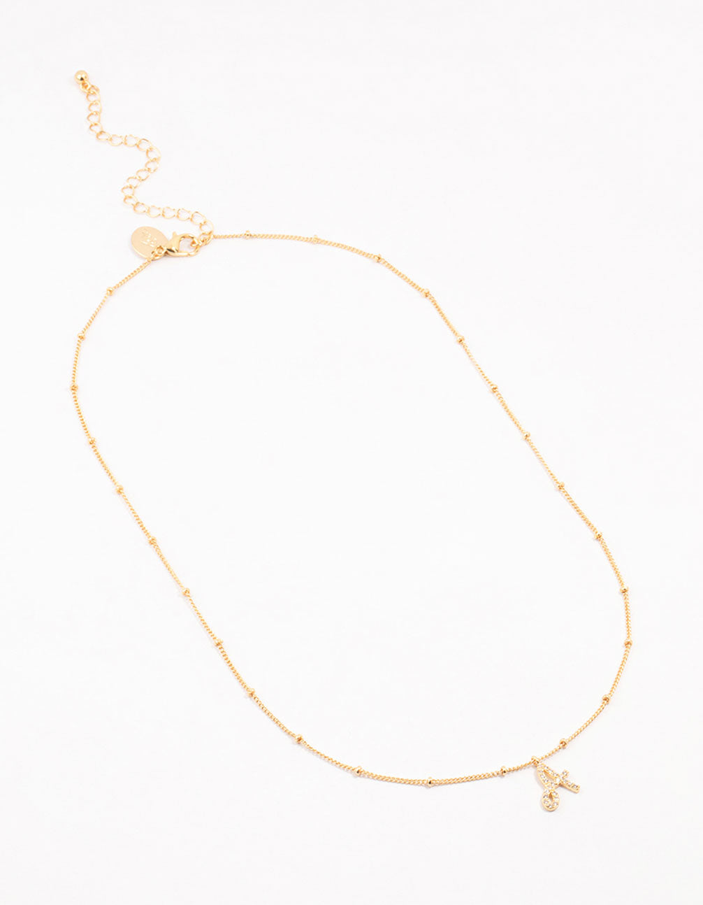 Gold Plated Cursive A Initial Necklace