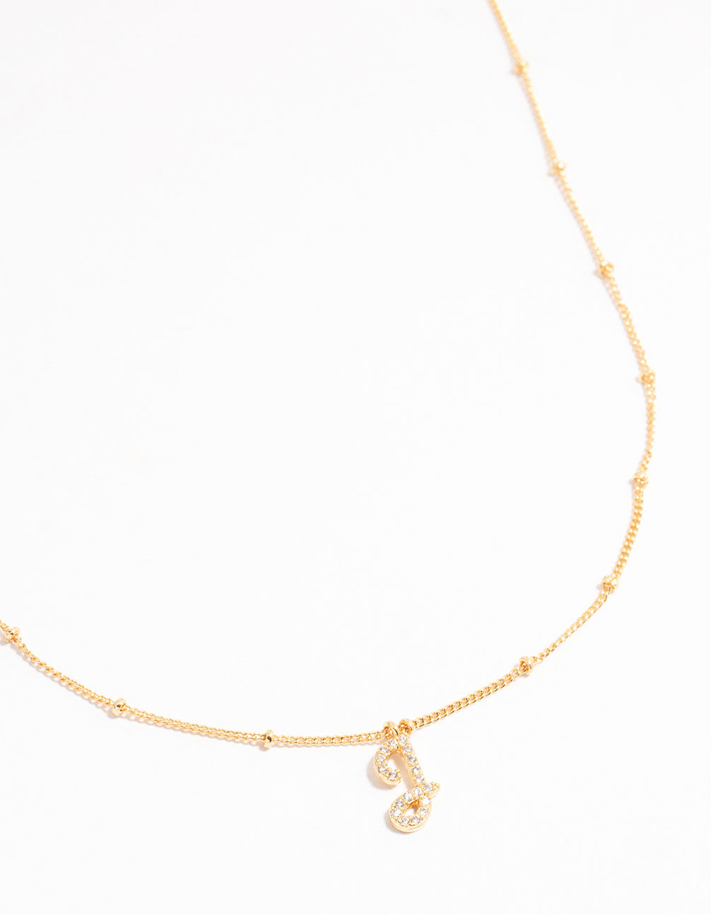 Gold Plated Cursive J Initial Necklace