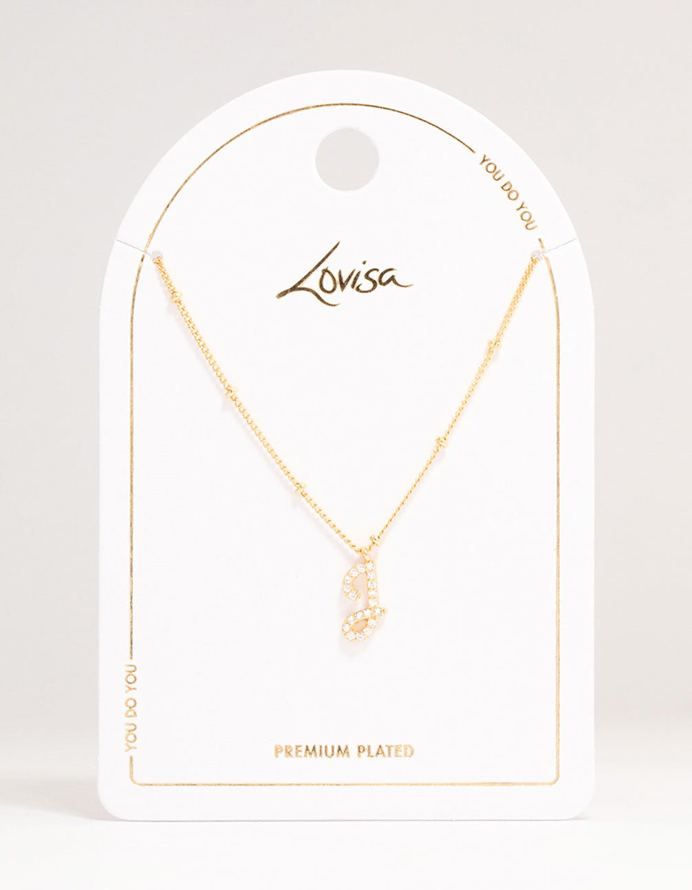Gold Plated Cursive J Initial Necklace