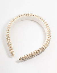 Pearl & Diamante Thick Headband - link has visual effect only
