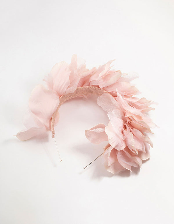 Blush Fabric Flower Layered Headband