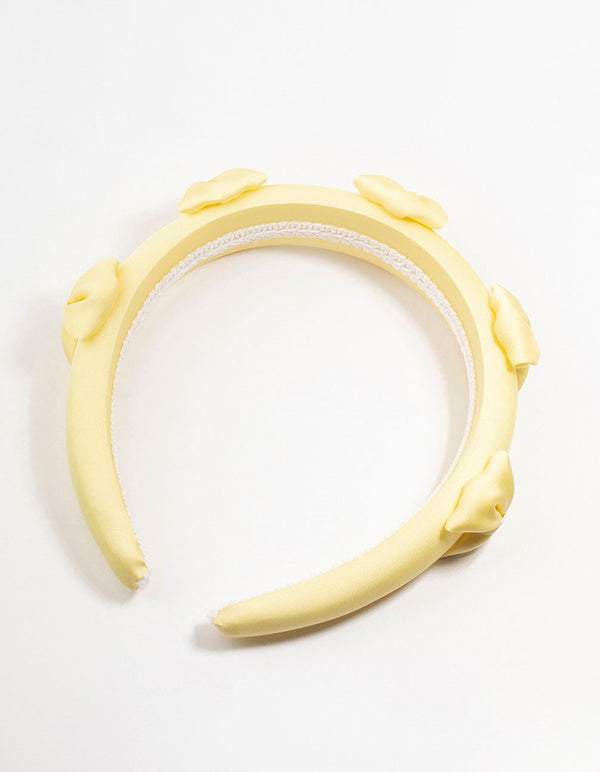 Small Lemon Puffy Bow Headband