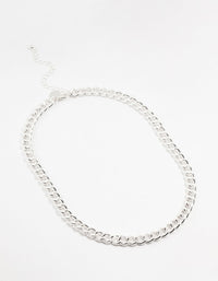 Silver Plated Curb Chain necklace - link has visual effect only