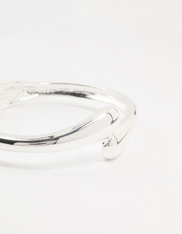 Silver Plated Open Hinge Wrapped Bracelet