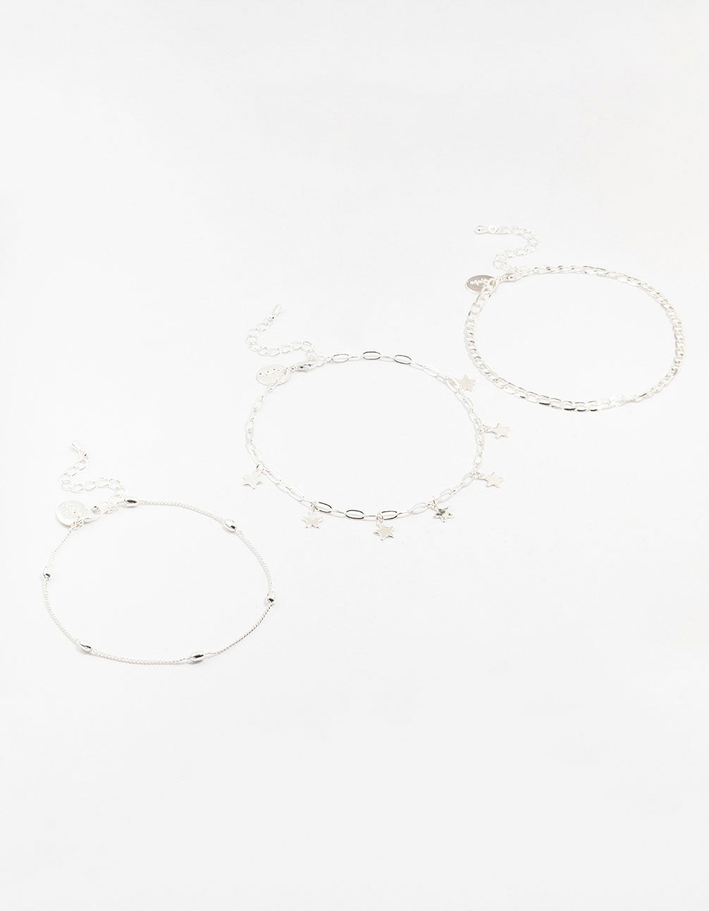 Mixed Chain Anklets 3-Pack