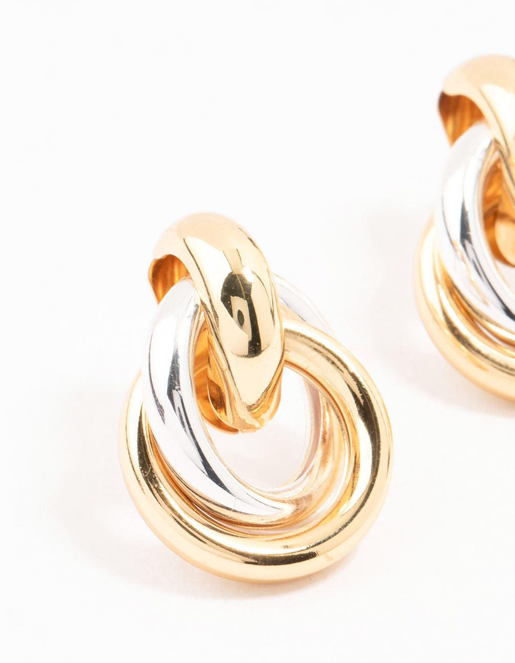 Mixed Metals Vintage Stud Earrings