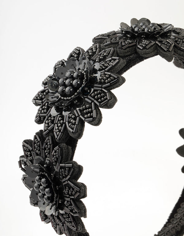 Black Statement Embellished headband