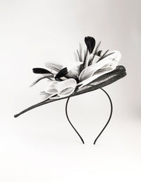 Black & White Sinamay Bow Angled Fascinator - link has visual effect only