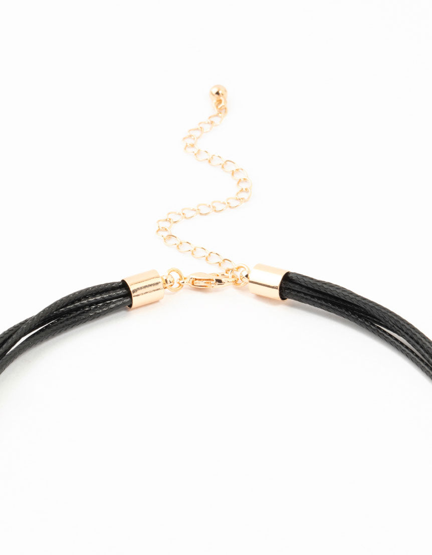 Gold Multirow Layered Cord Necklace