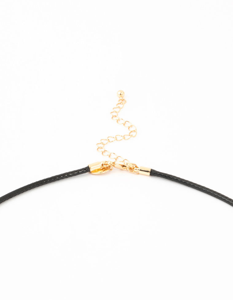 Cord Layered Oval Good Station Necklace